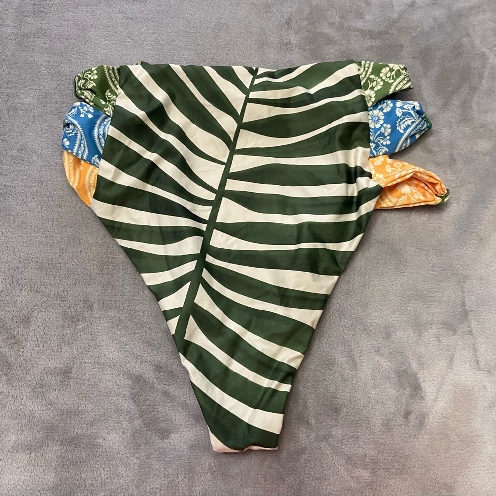 New! Agua Bendita Willa Cut-out Bikini Bottom high waisted bandana 24298 - Picture 6 of 12